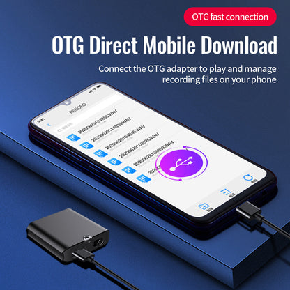 Magnetic Voice Recorder, HD Noise Reduction,Long Battery, Large Storage,Include OTG Adapter