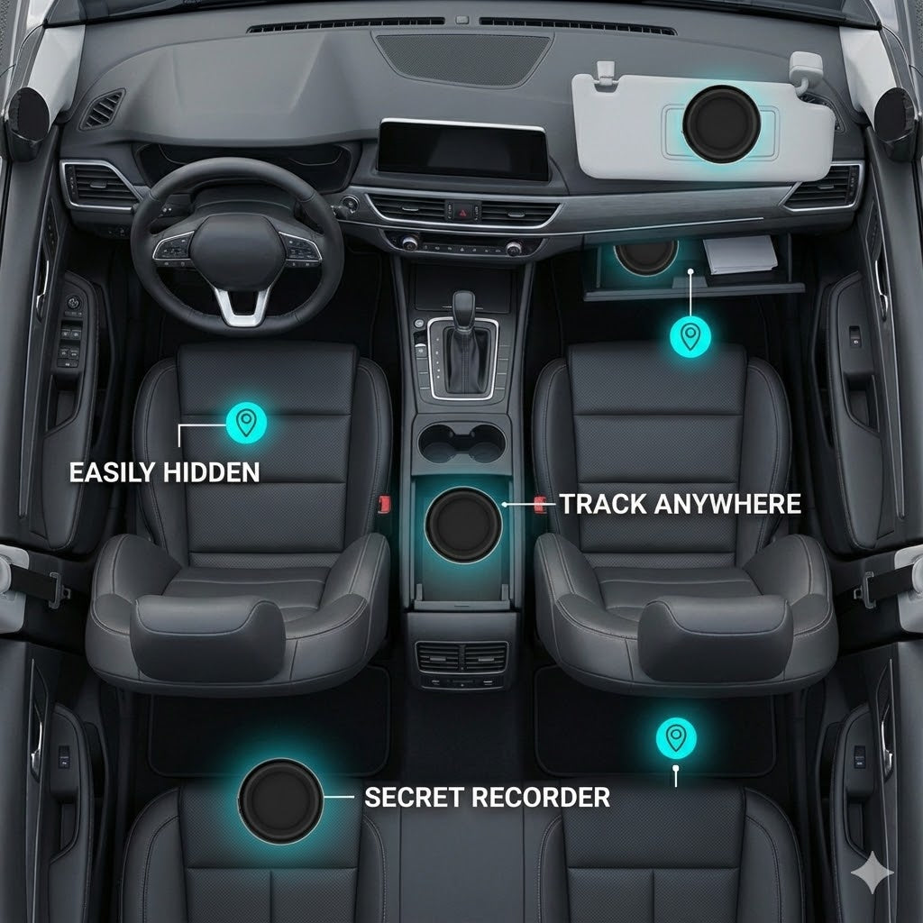 Global Recording Tracker - Advanced GPS Tracking Device with High-Quality Audio Recording Features,Strong Magnetic
